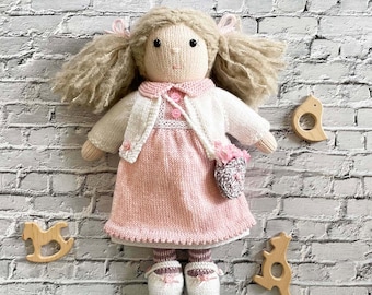 Layla Doll Knitting Pattern: 14 Inch Knit Flat with Adoption Certificate (PDF Download
