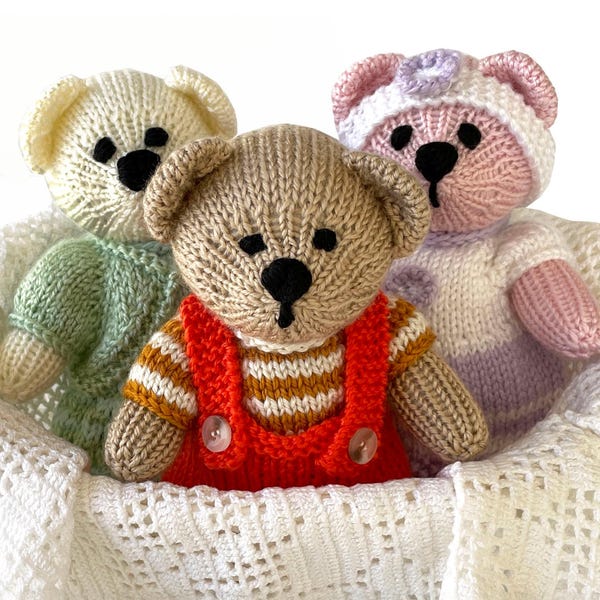 Stickmönster till nallebjörn: Mixa och matcha kläder (PDF-nedladdning) Nybörjarvänligt