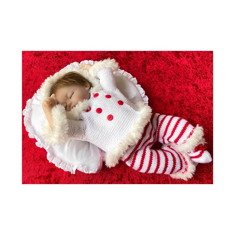 Baby Doll Clothes Knitting Pattern Xmas Doll Reborn Baby Girl Etsy