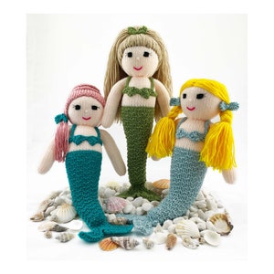 Mermaid Doll Knitting Pattern 35cm (14 inch) Instant PDF Download Worked Flat on Two Needles Knitting Pattern Doll Pattern