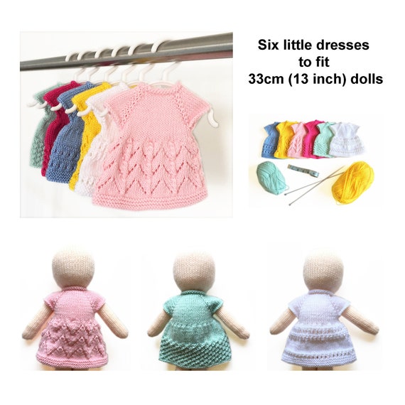 Dolls Dresses Knitting Pattern for 33cm 13 Inch Dolls, Six Different  Designs, Knit Flat on Two Needles - Etsy