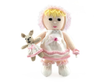 Baby Doll Knitting Pattern 10 Inch Doll Worked Flat on Two Needles