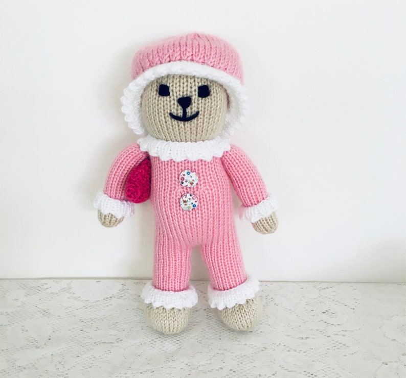 Teddy Bear Knitting Pattern, Teddy Bear Family Pattern, Knitted Teddy Bears, Knit Flat on Two Needles image 6