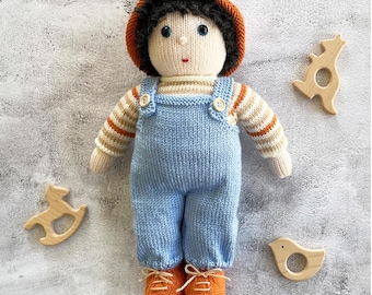 Archie Doll Knitting Pattern: 14 Inch Knit Flat with Adoption Certificate (PDF Download