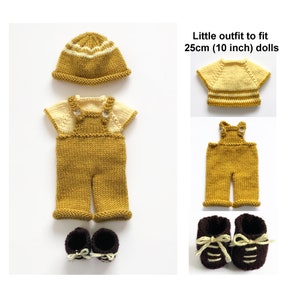 Dolls Clothes Knitting Pattern To Fit 10 inch Dolls Worked Flat and Seamed Instant Download