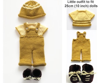 Dolls Clothes Knitting Pattern To Fit 10 inch Dolls Worked Flat and Seamed Instant Download