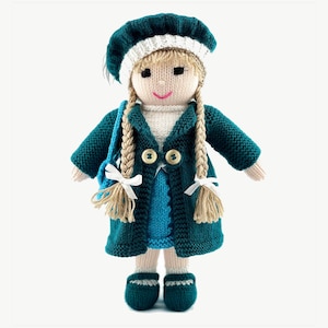 Modèle de tricot pour poupée Belinda à télécharger au format PDF, 33 cm (13 pouces) à plat sur deux aiguilles