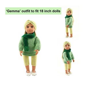 Dolls Outfit Knitting Pattern To Fit 18 inch Dolls Such As American Girl, Our Generation, Maplelea Girl And Others With The Same Proportions