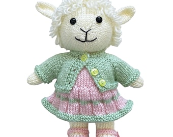 Lulu Lamb Knitting Pattern PDF | Barnyard babies soft toy | Knit Sheep Doll