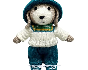 Barnyard Babies Puppy Knitting Pattern | Collectible Dog Doll Toy | Fully Dressed Animal Pattern