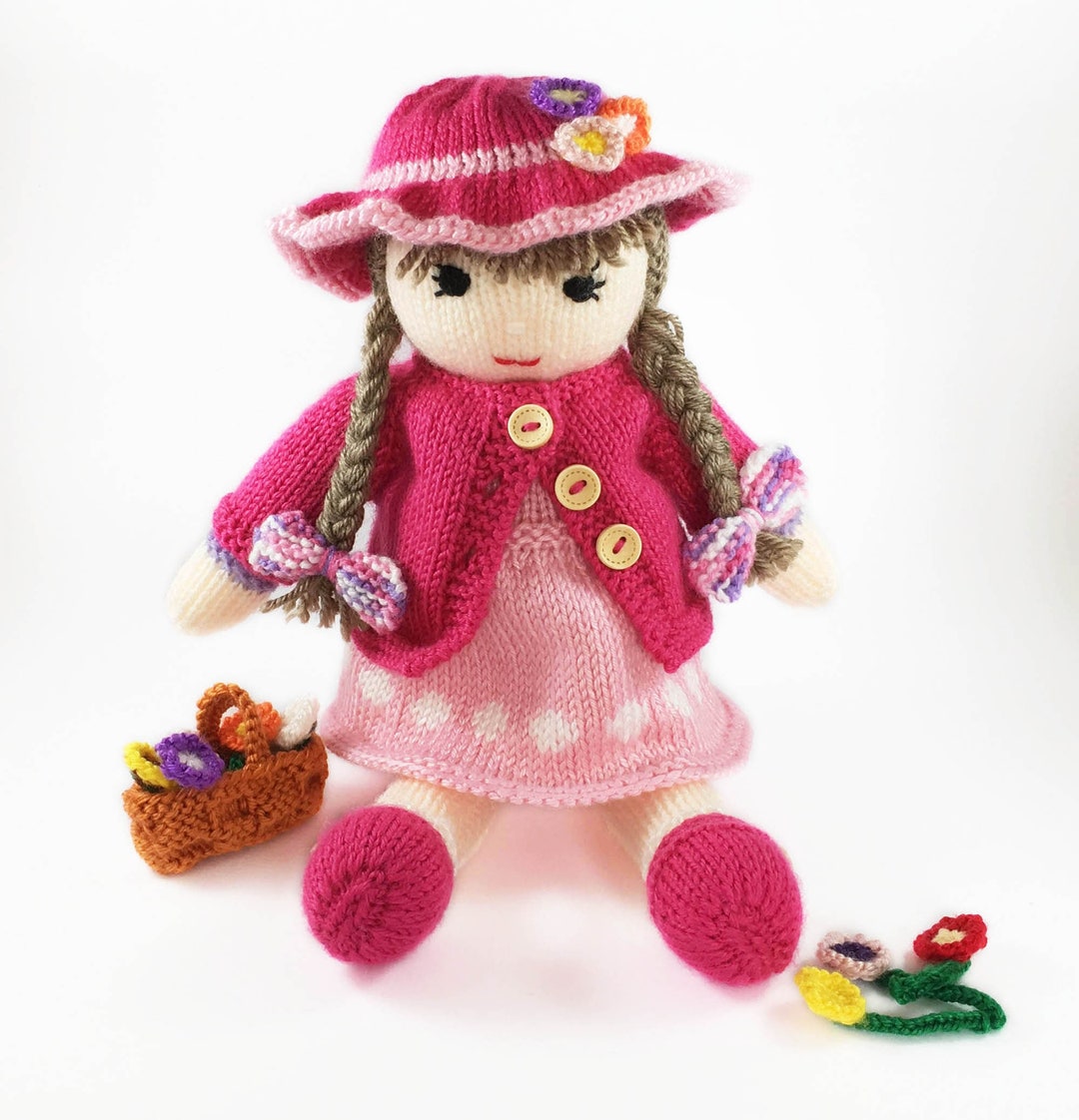Doll Knitting Pattern 13 Inch Knit Flat on Two Needles Dolls Clothes Pattern - Etsy