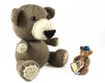 Teddy Bear Knitting Pattern Worked Flat on Two Needles