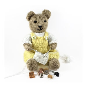 Benny Teddy Bear PDF Knitting Pattern Instant Download Knit Flat on Two Needles