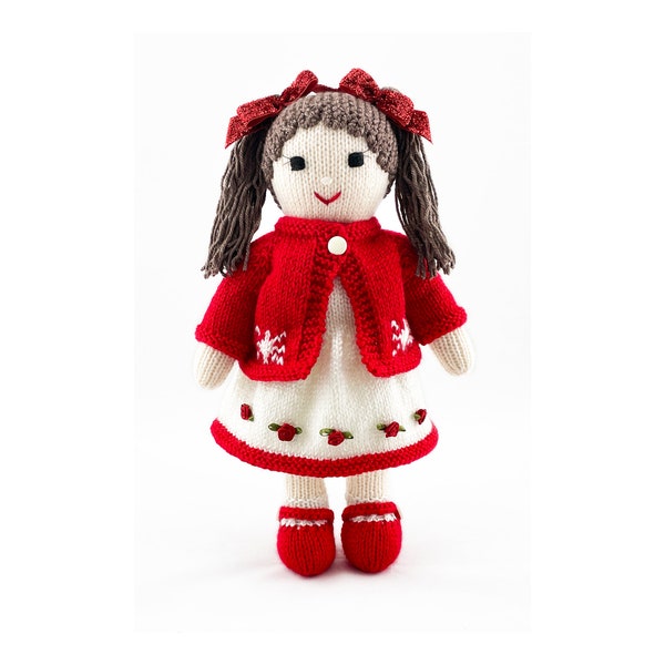 Doll Knitting Pattern 33cm (13 inch) Instant PDF Download Worked Flat on Two Needles Knitting Pattern Dolls Clothes Pattern