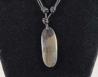 Apache Gold Pendant Adjustable Leather Necklace Handmade by Chris Hay