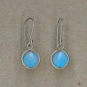 Butterfly Wing and Sterling Silver Earrings Handmade by Chris Hay