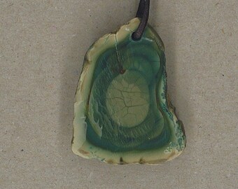 Crazy Lace Agate Pendant Adjustable Leather Necklace Handmade by Chris Hay