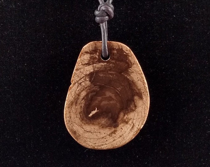 Petrified Wood Pendant Sterling Silver - Artisan Handmade