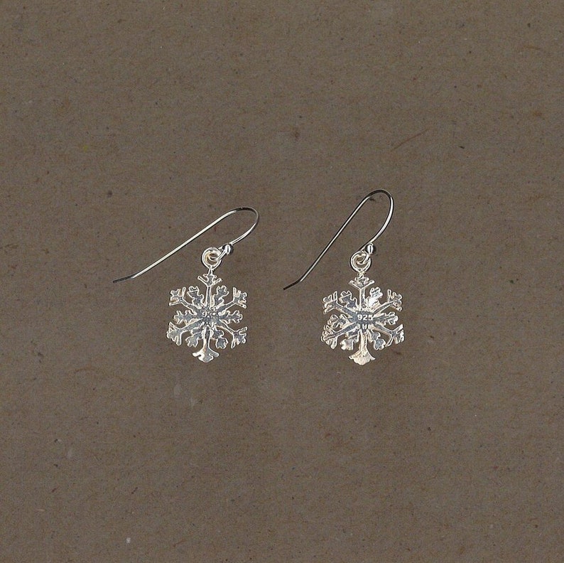 Sterling Silver Snowflake Earrings Handmade by Chris Hay
