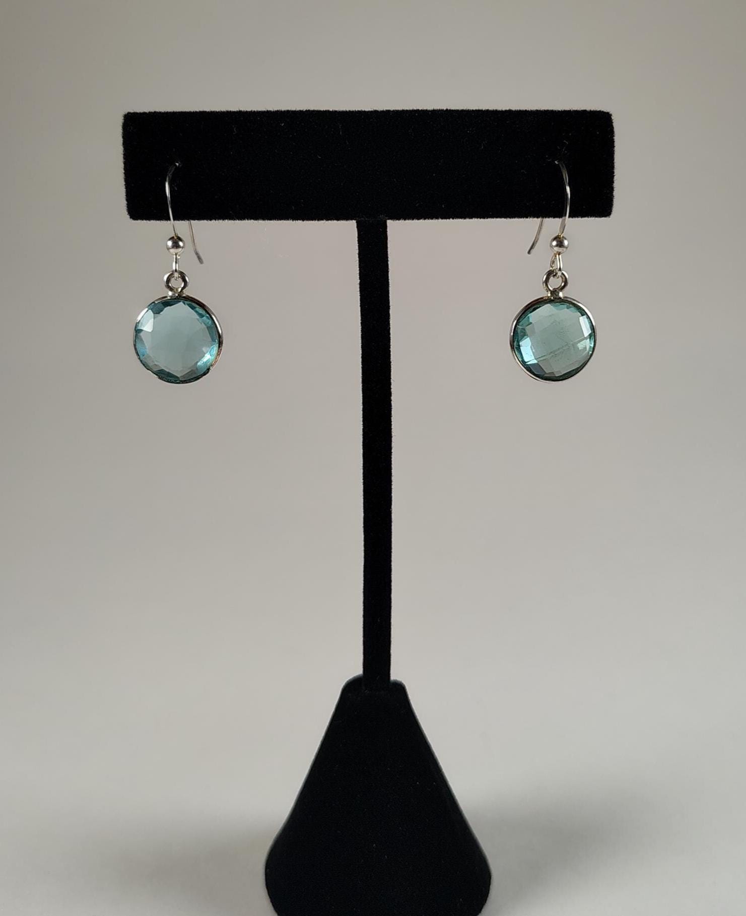 Antique Cut Glass and Sterling Silver Earrings Handmade by Chris Hay