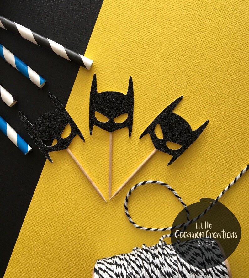 Batman Cake Topper Batman Cupcake Topper Bat Mask Cake Etsy España