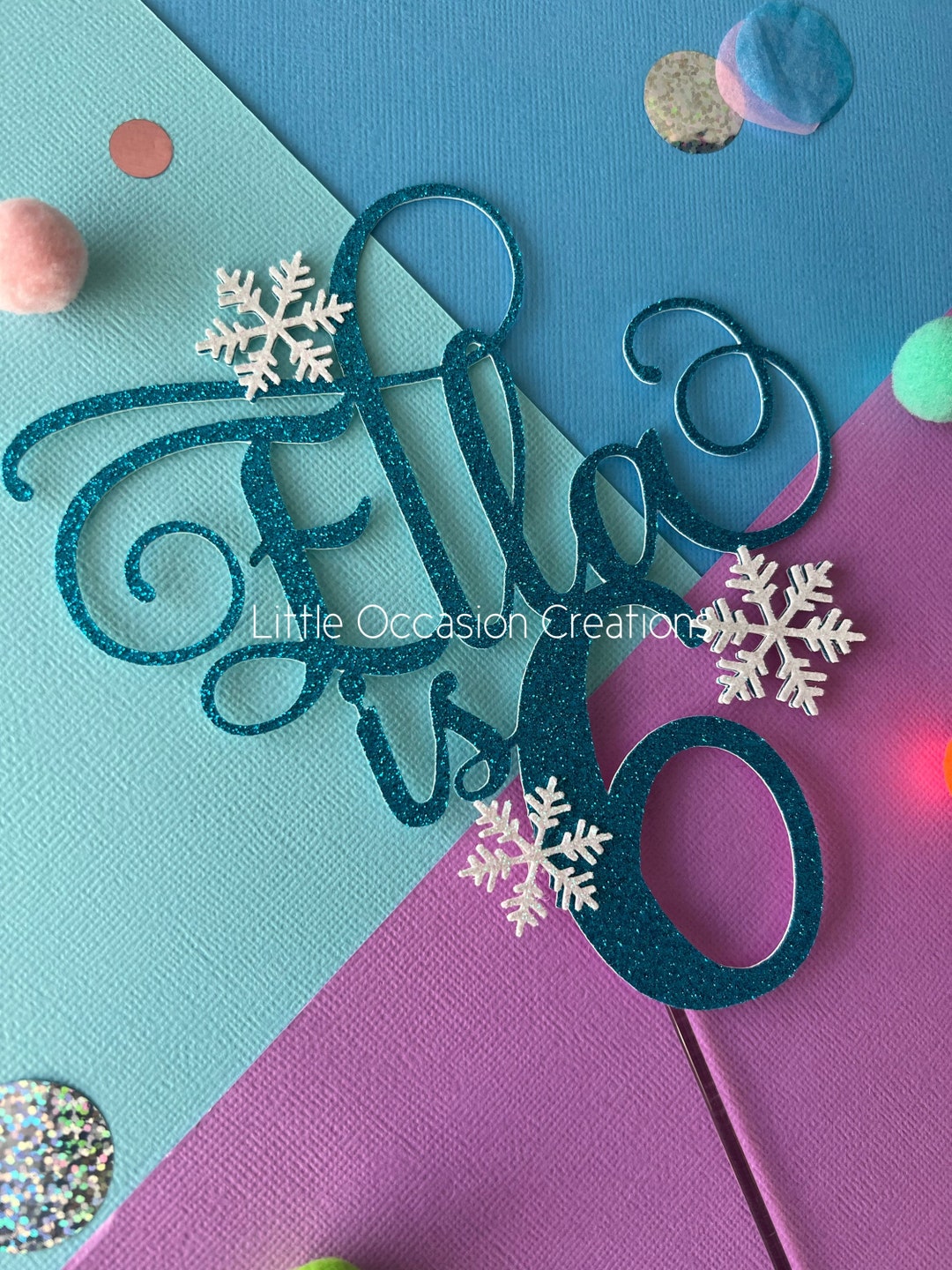 Frozen Cake Topper, Elsa Party, Winter Birthday, Elsa Cake Topper, Snowflake Cake Topper