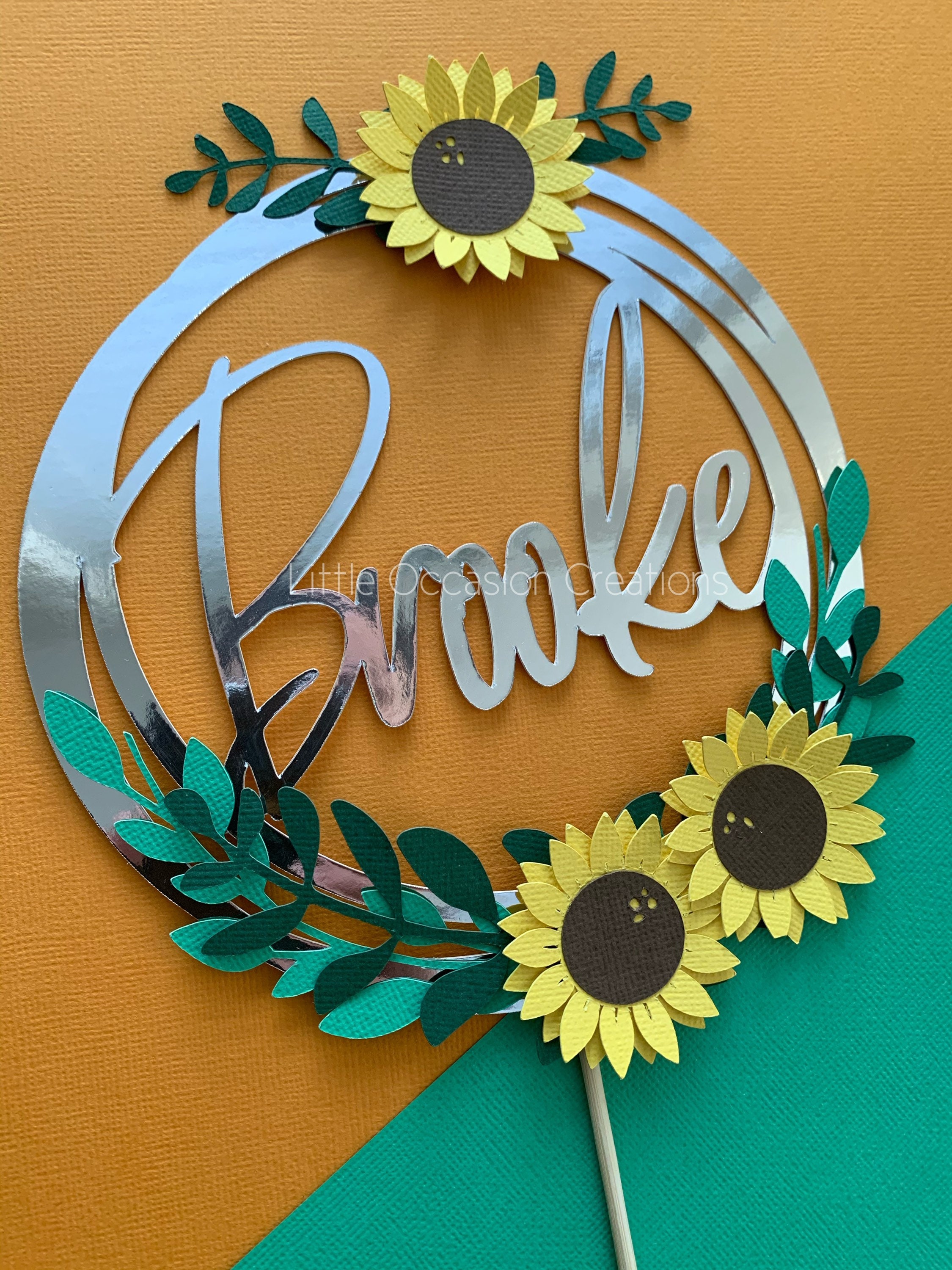 Floral Cake Topper Sunflower Cake Topper Sunflower Floral Etsy