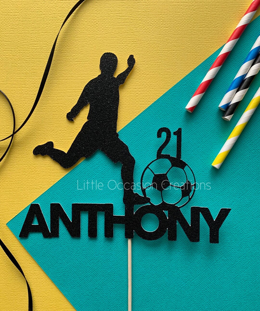 Soccer Cake Topper, Soccer Player Cake Topper, Soccer Party, Soccer Man