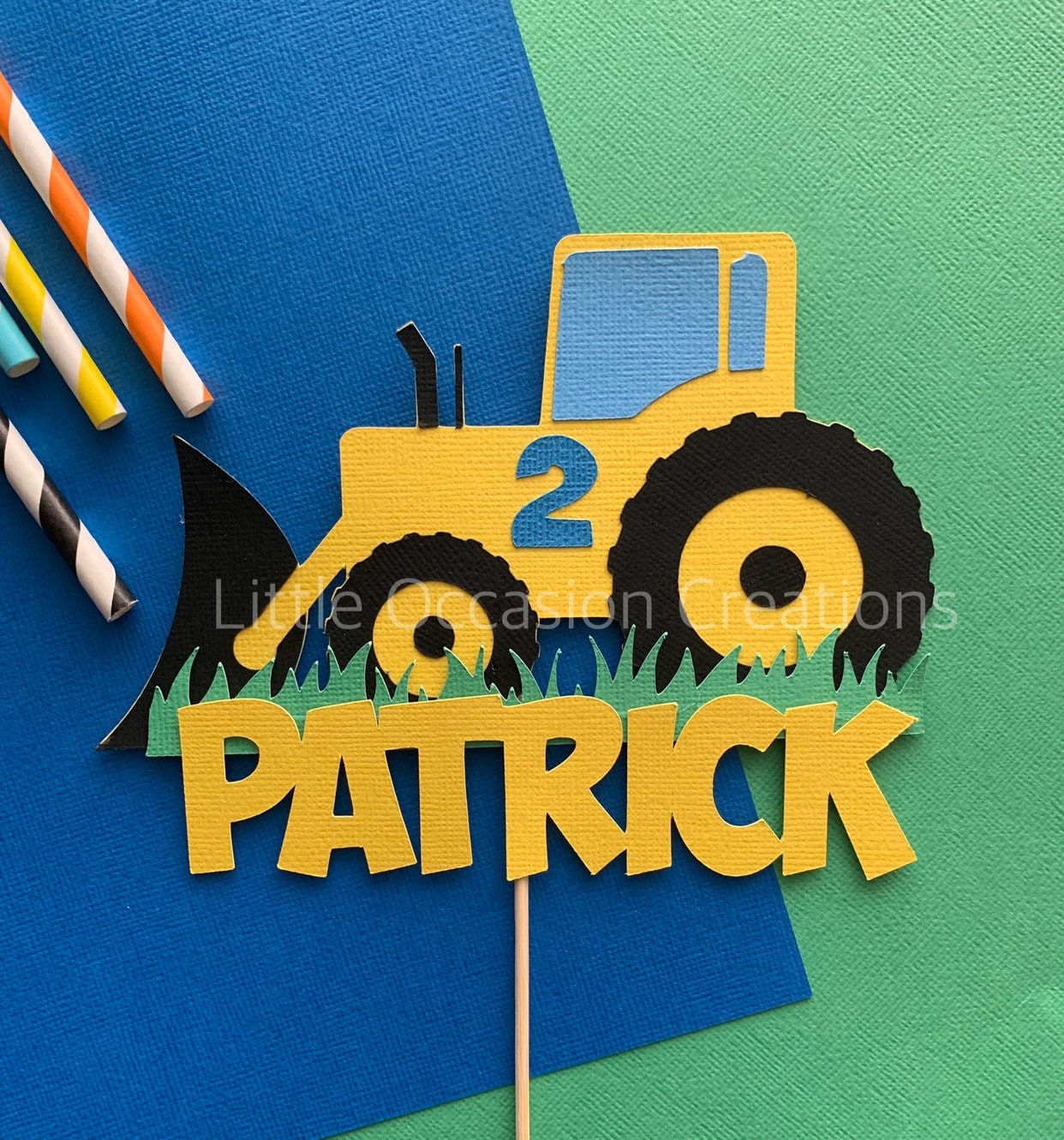 Tractor Cake Topper Digger Cake Topper Tractor Cake Farm Etsy