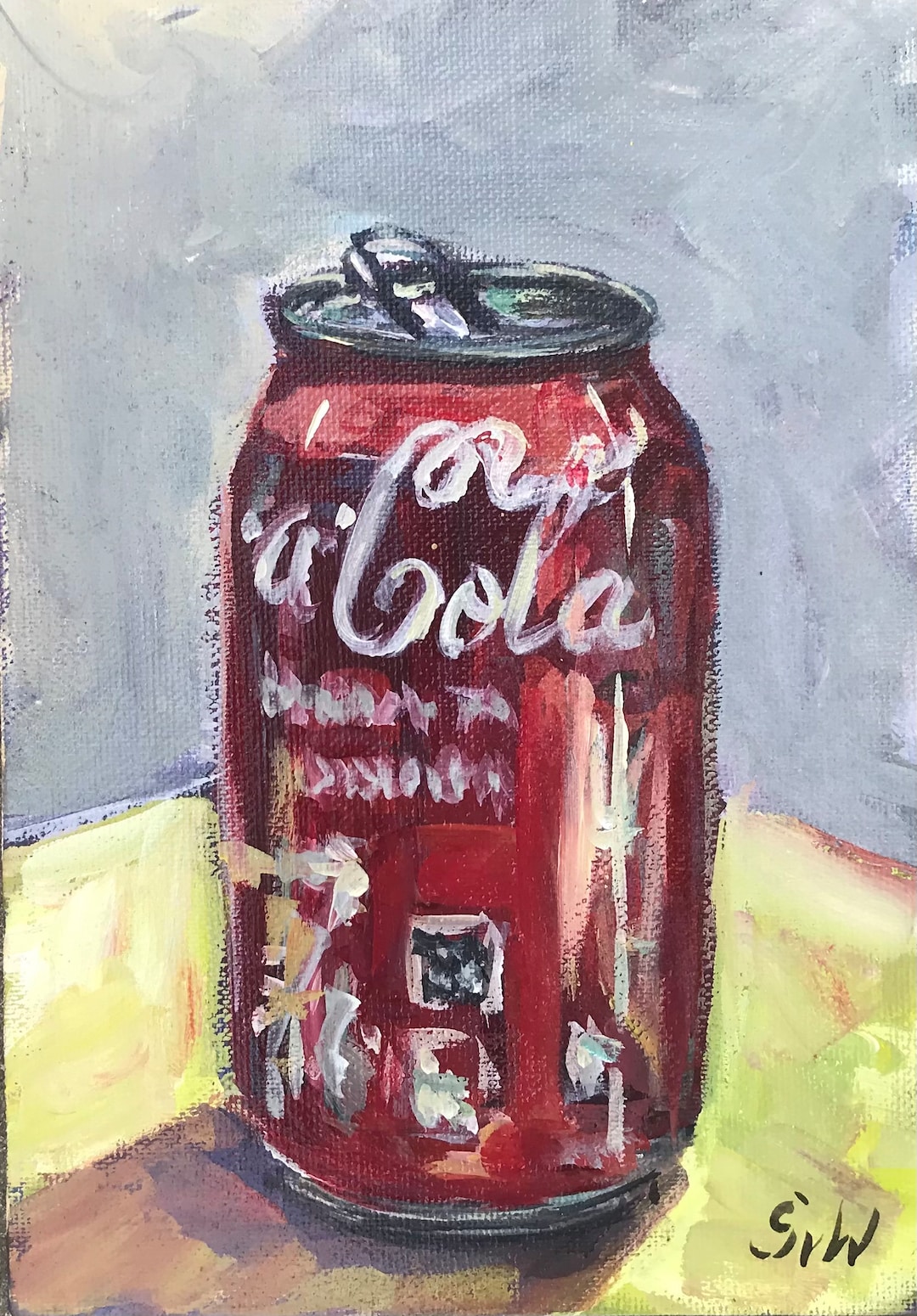 Coca Cola Can Painting Original Oil Painting 5 X 7" - Etsy