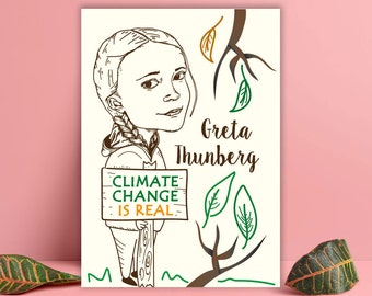 greta thunberg poster - climate change - digital download -  wall art, Printables, Instant Download