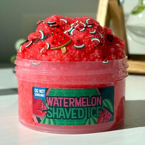 Watermelon Shaved Ice, Crunchy Slime, Watermelon Slime, Scented Slime, Slime Shop, Snow Fizz Slime, Snow Slime