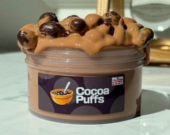Slime Cocoa Puffs, Slime croccante, Slime denso e lucido, Slime elastico, Slime al profumo di cioccolato, Slime per bambini, Giocattolo antistress, Fidget