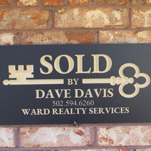 Realtor Sold Sign for Photo Prop Custom and personalized for buying and selling sold sign