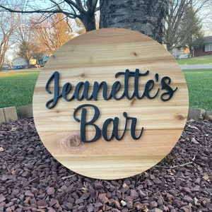 Personalized Bar Sign Custom Wood Sign Wooden Sign Gift Cabin Man Cave Pub Bar Rustic Home Decor Basement Bar Groomsmen Gift Housewarming