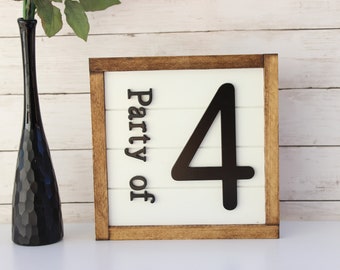 Party of Family Name Sign | Party of 4 Sign | Pregnancy Sign | Family Number Sign | Housewarming personalized sign