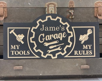 Personalized Garage | Workshop Sign | Customized Shop Sign  | Garage Shop Sign | Gift for Him Dads  | Man Cave Gifts | Custom Dad Sign