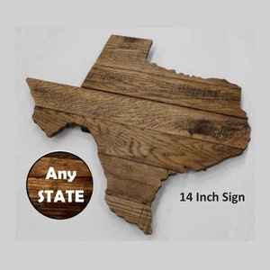 Home State Sign Wall Decor Housewarming Gift Wood State Sign