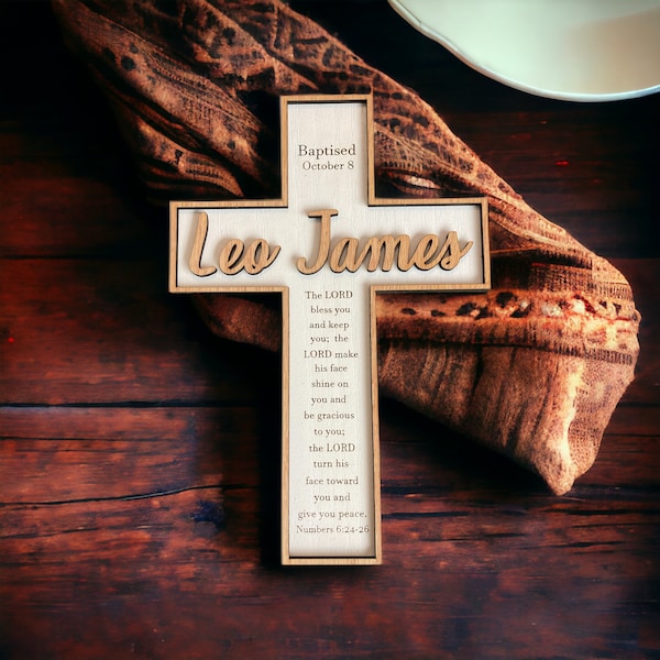 Personalized Baptism Cross, Baby Baptism Gift, Christening Gift, Personalized Baby Dedication, Custom Baptism Gift, Confirmation Cross