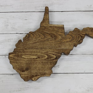 Wooden West Virginia State Sign Shaped Large Cutout,  Handmade With Rustic Reclaimed Wood From Pallets Wall Art Decor Home Plaque Gift,