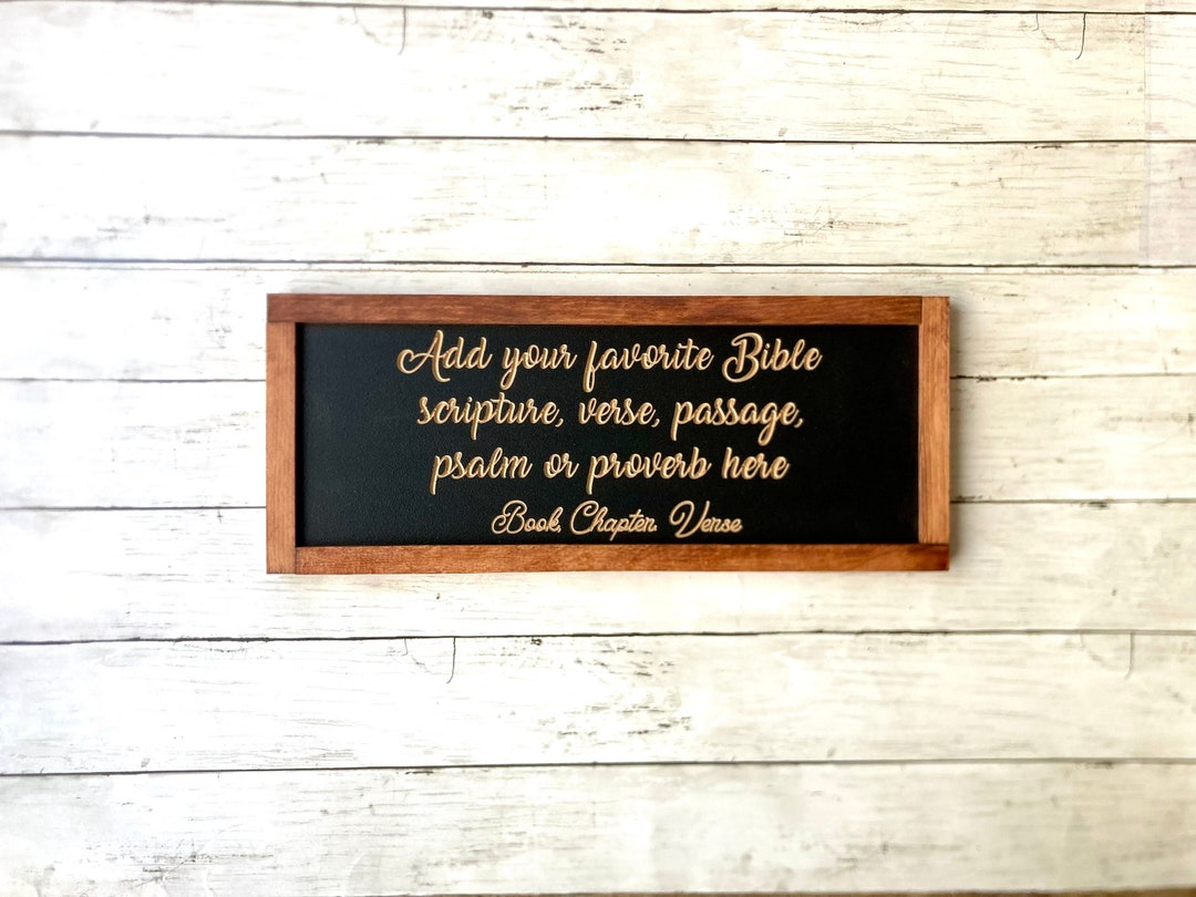 Bible Verse Wood Sign Custom Christian Wall Art Scripture Home Decor ...