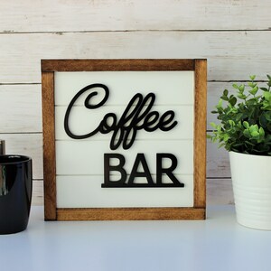 Coffee Bar Sign Wood Cutout for Coffee Lover Gift For Kitchen