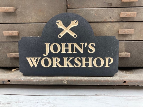 Workshop, Wood Shop, Garage Sign Man Cave Signs Rustic Vintage Style Sign  custom Wood Sign Wood Sign-gifts for Men Custom Sign, 