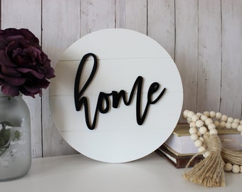 Wooden Home Sign with Faux Ship Lap Home Decor