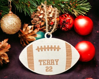 Football Ornament,  Personalized Sports Ornament, 2024 Ornament, Team Gift, Senior Gift,  School Sport Gift, Sports banquet gift