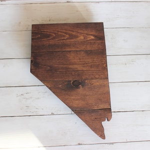 Wooden Nevada State Sign Wall Art  Shaped Large Cutout  Handmade Decor Gift  With Rustic Reclaimed Wood with  Pallets