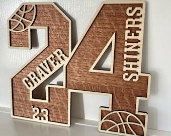 Custom Athlete Number Plaque, Homecoming Gift, Sports Number Wood Cutout, Athlete Gifts, Jersey Number, Graduation Gift