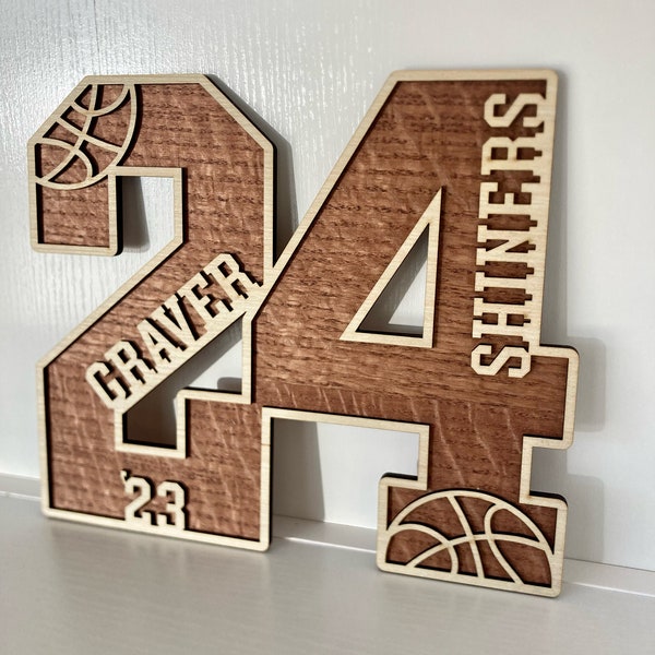 Custom Athlete Number Plaque, Homecoming Gift, Sports Number Wood Cutout, Athlete Gifts, Jersey Number, Graduation Gift