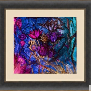 Swimming in Love: Giclee Print of Alcohol Ink Painting
