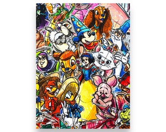 Half Yard Small Print Pixar characters Cotton Woven Large Half